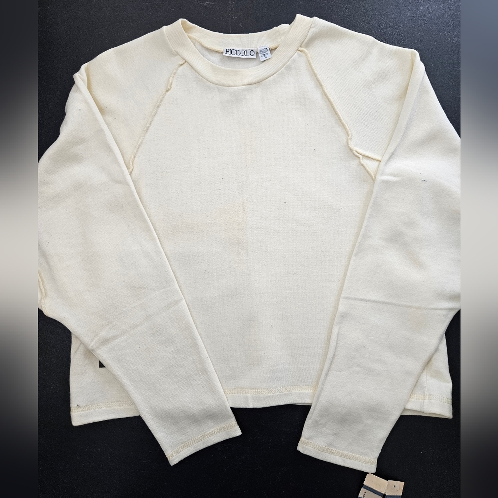 NWT - VTG - Piccolo Cotton Blend Oversize Cropped Sweatshirt - Size M